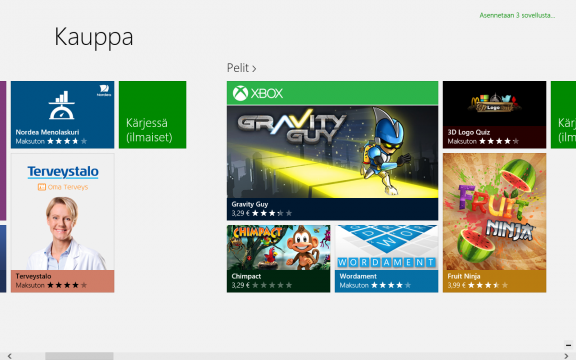 Windows 8:n mukana tuleva sovelluskauppa.