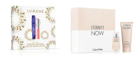 3) Lumene meikkilahjapakkaus 19,90€ , Sokos 4) Calvin Klein Eternity Now lahjapakkaus 44,90€ , Sokos