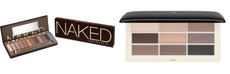 1) Urban Decay Naked Palette luomiväripaletti 54,90€ , Sokos 2) Luomiväripaletti 12,99€ , H&M